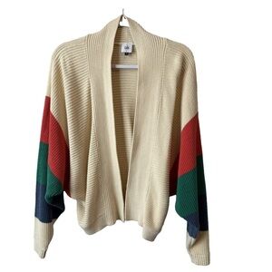 Cabi Trio Sophia Rainbow Stripe Dolman Sleeve Open Cardigan Sz S Oversized Boho